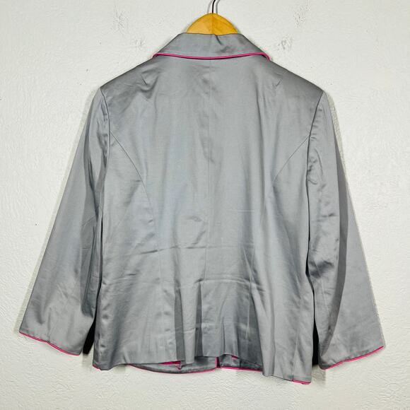 Jonathan Martin Studio Pink Piped Blazer Jacket Career Casual 3 Button - 10 - Picture 4 of 5